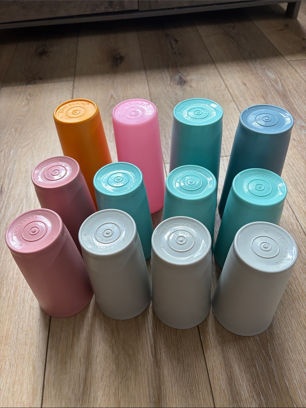 Vintage Tupperware Tumblers 12oz 16oz Lot of 12 Pastel Blue Gray Pink Cups